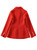 Red Textured Double-Breasted Blazer with Gold Buttons