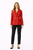 Red Textured Tweed Blazer with Gold Buttons