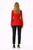 Red Textured Tweed Blazer with Gold Buttons