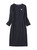 Navy Piped Sheath Pencil Dress with Keyhole Neckline