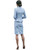 Pale Blue Belted Peplum Jacket and Pencil Skirt Suit