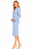 Pale Blue Belted Peplum Skirt Suit