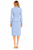 Pale Blue Belted Peplum Jacket and Pencil Skirt Suit