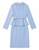 Pale Blue Belted Peplum Jacket and Pencil Skirt Suit