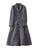Lapel Collar Tweed A-line Flared Coat Dress in Grey