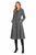 Lapel Collar Tweed A-line Flared Coat Dress in Grey