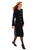 Black Double-Breasted Coat with Gold-Tone Buttons