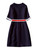 Cream Colourblock-Waist Sheath Dress