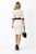 Cream A-line Dress with Cinched Waist and Quarter Sleeve