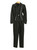 Black Contrast-Stitch Blazer & Cigarette Trousers Suit