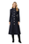 Navy military coat dress with white contrast buttons – front view
