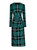 Black Watch Tartan Midi Dress with Gathered Waistline
