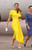 Yellow Bow-Detail Fit-and-Flare Midi Dress