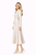 Embroidered Motif Oatmeal Belted Blazer & A-Line Skirt Suit