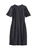 Black Pinstripe Short-Sleeve A-Line Dress
