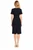 Black Pinstripe Short-Sleeve A-Line Dress