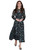 Floral Print Chiffon Fit-And-Flare Keyhole Midi Dress