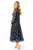 Floral Print Chiffon Fit-And-Flare Keyhole Midi Dress