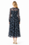 Floral Print Chiffon Fit-And-Flare Keyhole Midi Dress