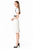 White Contrast-Trim Knee-Length Sheath Dress