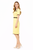 Amal Clooney Inspired Yellow Shift Dress with Black Trimming