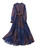 Multicolored Abstract Print Pleated Belted Fit-and-Flare Dress