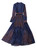 Multicolored Abstract Print Pleated Belted Fit-and-Flare Dress