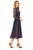 Multicolored Abstract Print Pleated Belted Fit-and-Flare Dress