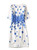 White Poppy Print Elbow-Length Dress Inspired by Princess Catherine