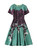 Green Floral Fit-and-Flared Pleated Dress Inspired by Queen Letizia
