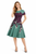 Green Floral Pleated Fit-and-Flare Midi Dress