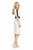 Monochrome Fitted Knee-length Dress Inspired by Queen Letizia