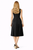 Embellished High-neck Black Pleated Dress Inspired by Queen Letizia