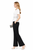 White Peplum Top and Black Straight-leg Trousers