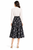 Beige Ruffled Blouse & Bird-Print A-Line Skirt Set