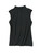 Black High-neck Knit Jersey Top & Jacquard Striped Flared Mid Skirt with High-Waist
