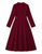 Burgundy Long Sleeve Double-Breasted Wrap Coat Dress