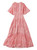 Multi-Colored Printed Flutter Sleeve Fit-and-Flare Chiffon Midi Dress
