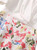 Ruffled Short Sleeved White Top & Watercolour Jacquard A-line Midi Skirt Set