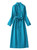 Teal Military Style Button Front High Collar Midi Coat Dress