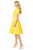Primrose Yellow Knee-length Puffy Short Sleeve Pleated Tea Dress