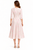 Pale Pink Floral Kimono-Style Pleated Midi Dress