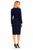 Navy Body-hugging Jersey Sheath Dress with Black Waistline