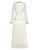 Off White Tweed Belted Jacket with Black Stitching & Pleated Chiffon Skirt Suit
