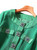 Emerald Green Collarless Embellished Buttons Satin Trim Coat Dress