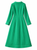 Emerald Green Collarless Embellished Buttons Satin Trim Coat Dress
