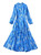 Queen Letizia Inspired Blue Floral Print Fit-and-Flare Dress