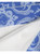 Blue Printed Shawl-Collar Coat Dress with Wide Waistband