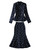 Navy Peplum Jacket & Flared Midi Skirt Suit