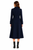 Ivanka Inspired Notched Collar Mid-Length Coat in Navy